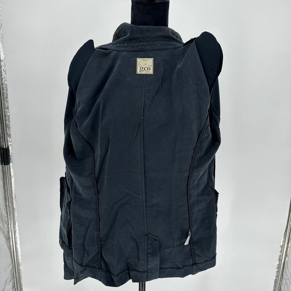 NEW Go Silk $248 Black Go Nano Blazer Jacket Washable Collared Button Up Size 6 - Picture 5 of 12